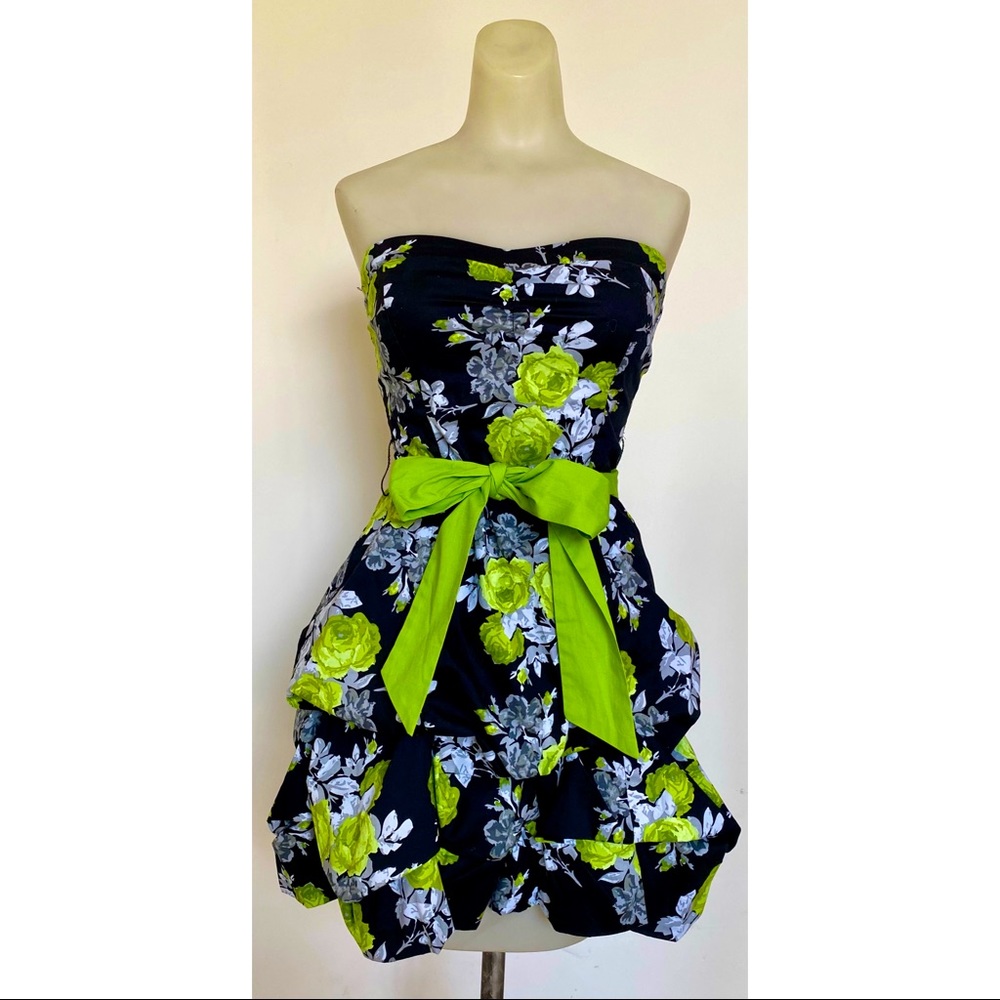 Speechless Strapless Rose Dress Size 5 Juniors Floral Vintage Retro Cocktail